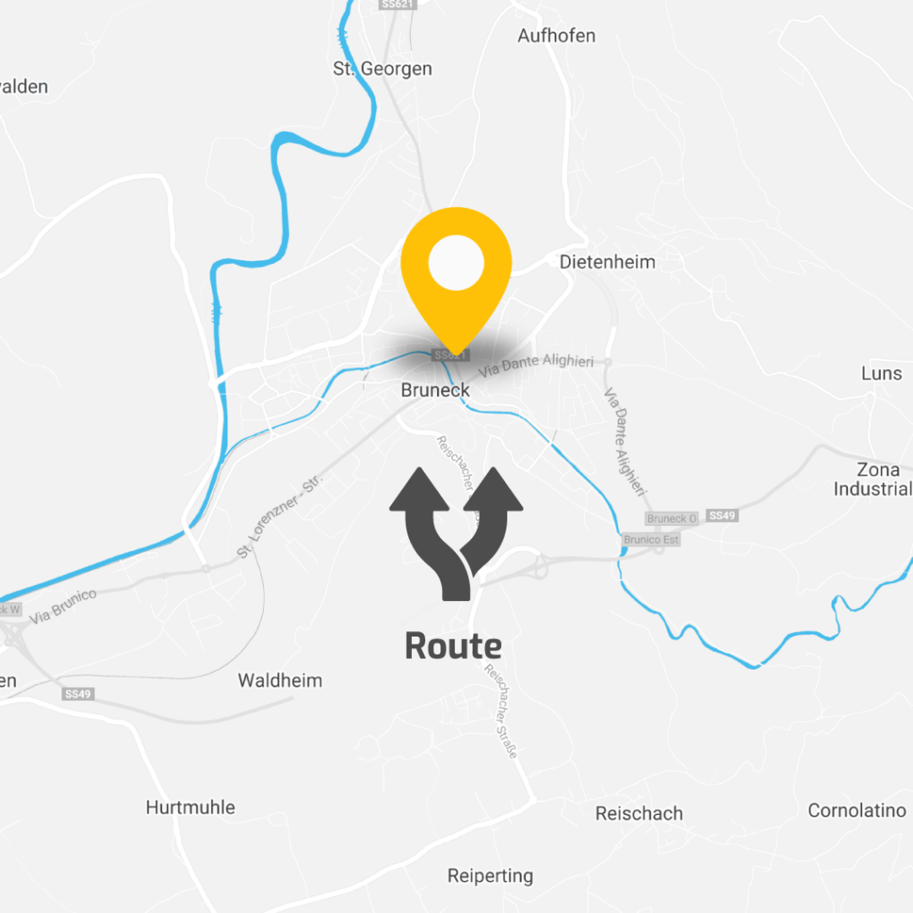 Anreise planen - Karte von Bruneck